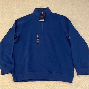 Izod men’s size M dark blue performance half zip pullover - brand new